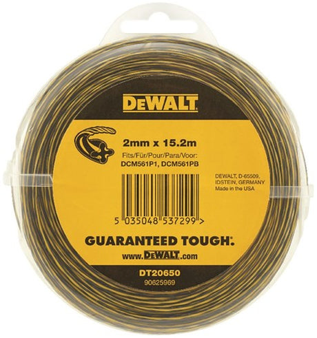Dewalt accessoires 18v grastrimmer - vervangdraad 2mm x 15.2m - dt20650-qz