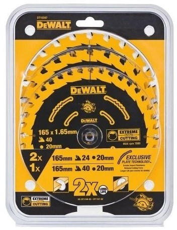 Dewalt accessoires dewalt elite serie - cirkelzaagbladenset - 165mm - 24t en 40t - voor hout en mdf
