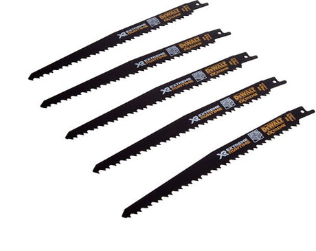 Dewalt accessoires dt99555-qz xr 203mm 6tpi reciprozaagbladen (5 stuks) - dt99555-qz