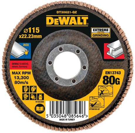 Dewalt accessoires lamellen schuurschijf extreme 115x22.2mm 80g - dt30621-qz - 1 stuk - dt30621-qz