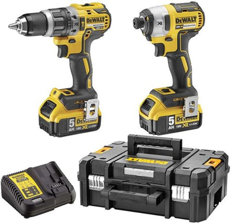 Dewalt dck266p2t accu set | dcd796 + dcf887 in t-stak koffer | 18v 5.0ah li-ion - dck266p2t-qw