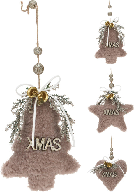 Home styling kerst xmas hangdeco teddy 12cm bruin