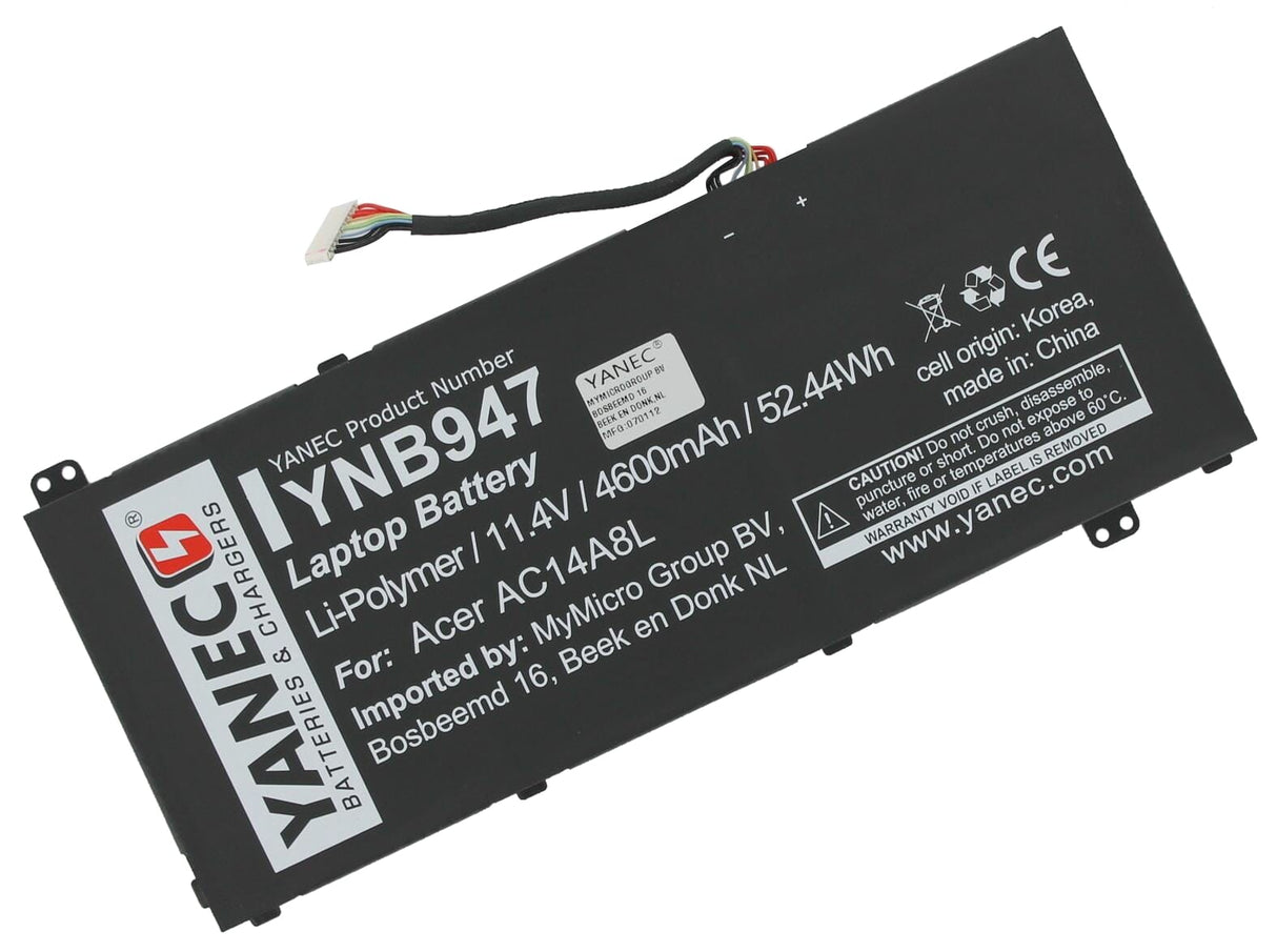 Yanec laptop accu 4600 mah