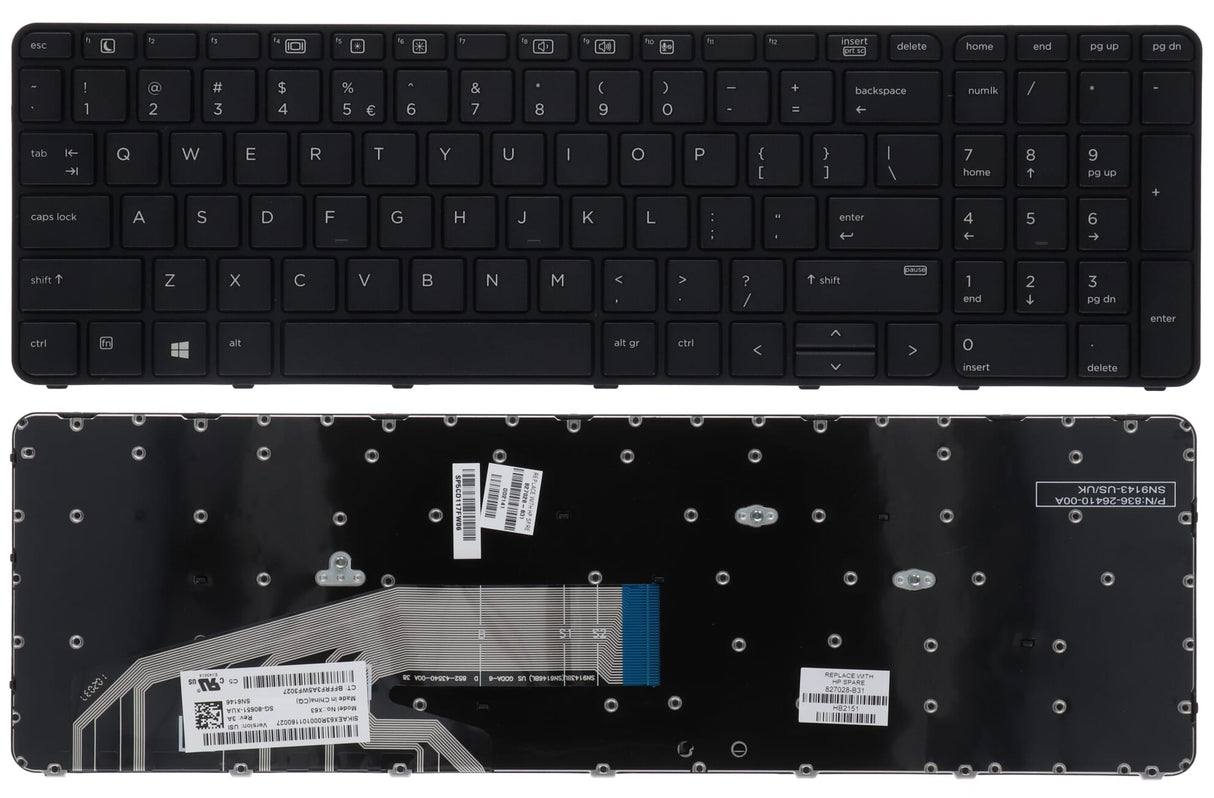 Clavier HP pour ordinateur portable Qwerty Us