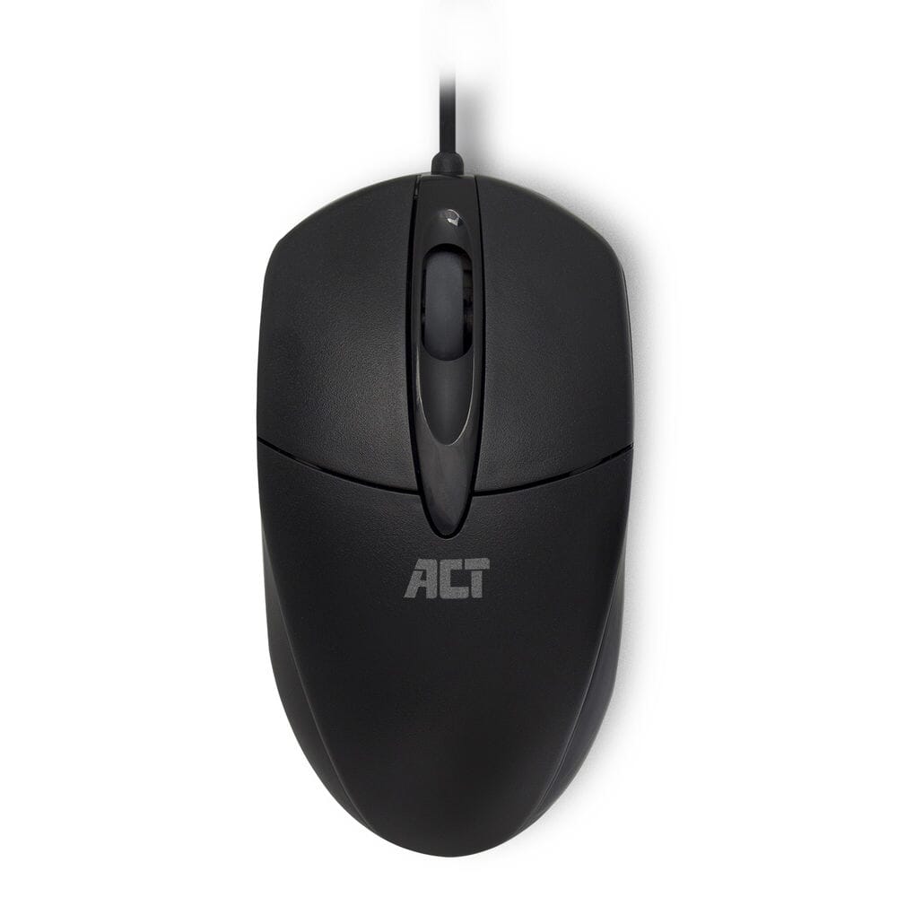 Act Wired Optical Mouse, USB, 1000 DPI, sort