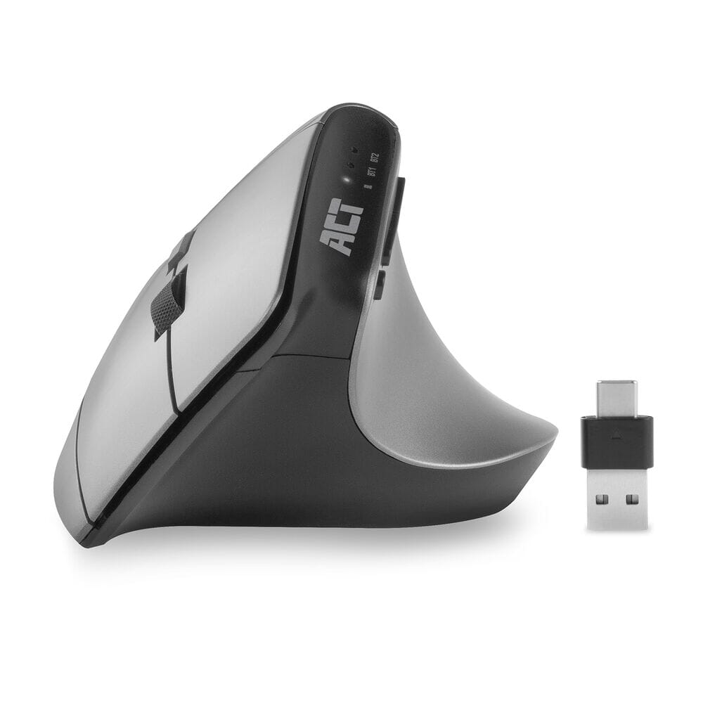 ACT Connettività Wireless Mouse ergonomico con Bluetooth e USB-C