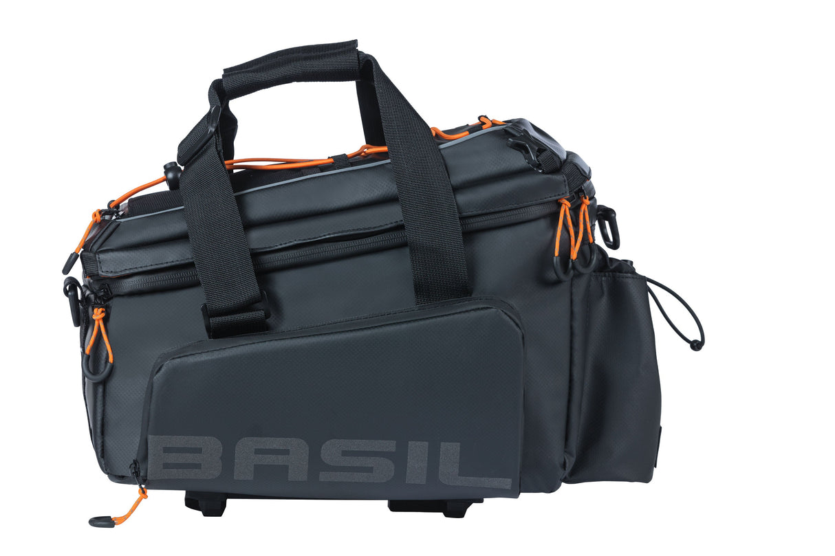 Basil Miles XL Pro Bagagedragertas - Waterdichte zwarte tas voor elektrische fiets - 36L - MIK-systeem