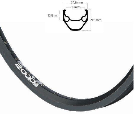 Ryde b.v. velg 28' - 14 zac2000 28'-622 disc geheel zwart (enkel gebust)