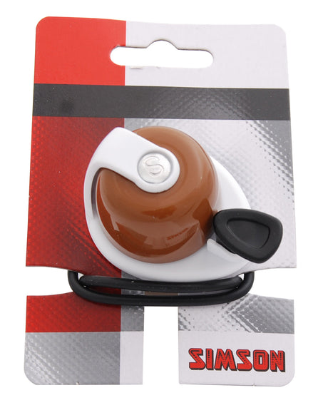 Simson fietsbel Allure bruin-wit op kaart