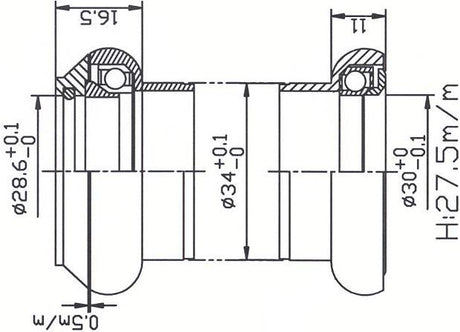 Tecora e balhoofdstel1 1 8 inch ahead cartr alu 30.0 conus zwart