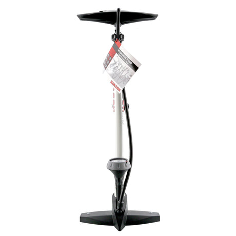 fietspomp met manometer staal 61 cm wit (020601)