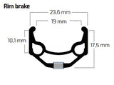 Ryde b.v. velg 28' - 14 zac19rs 28'-622 zwart cnc 32 gts. db