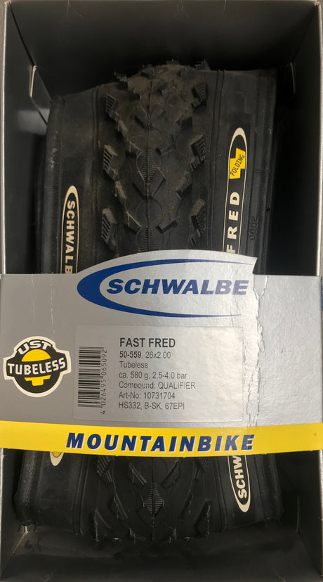 Schwalbe benelux b.v. schwalbe bub. 50-559 26x1.90 2.00 hs 332 fast fred b-sk tl-us light vouwbaar qc - 10731704
