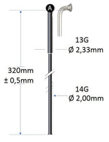 Alpina spaak zwart rvs 13g 320mm ø2.00mm voor spaakmachine p 100