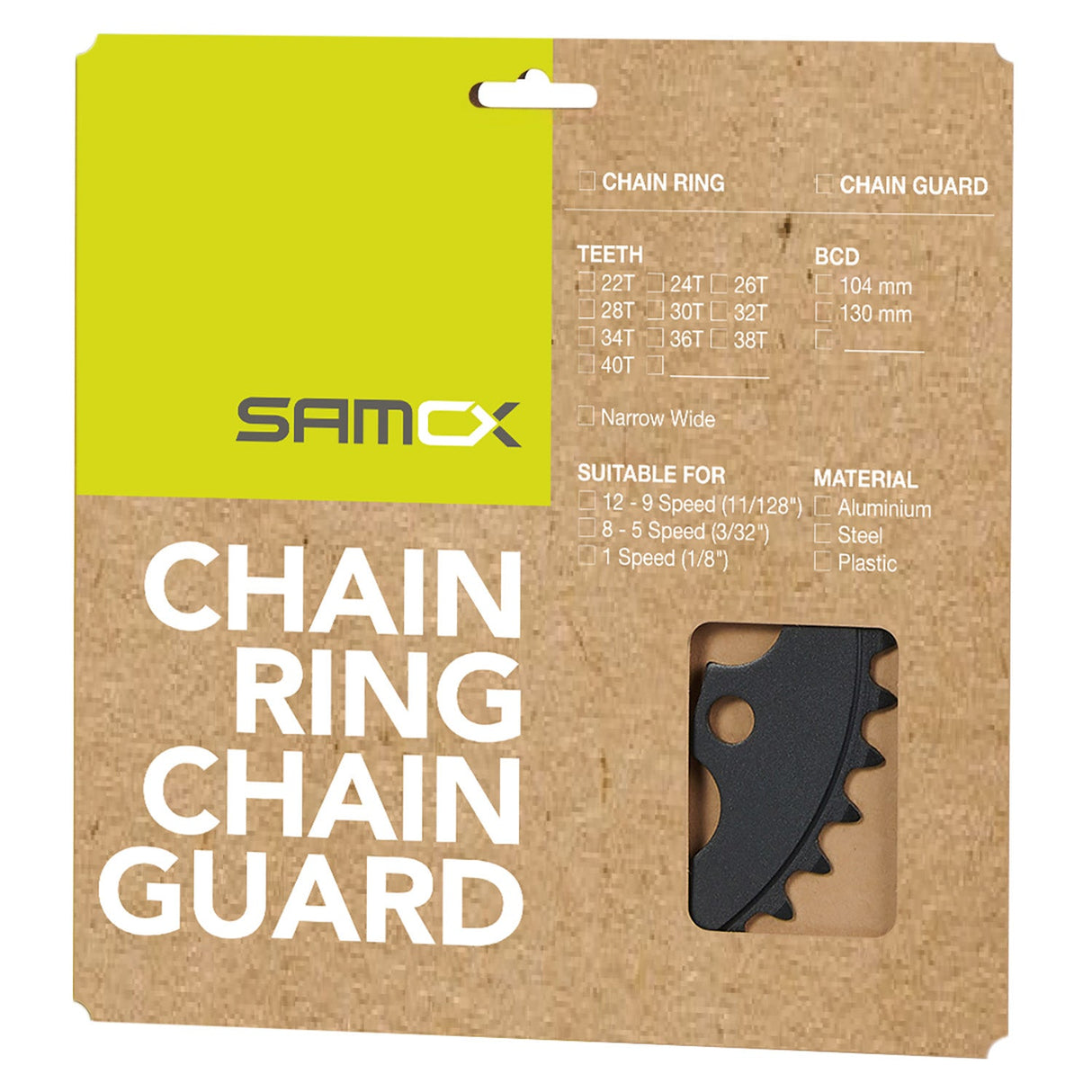 Messingschlager samox e-bike kettingblad nw 38t bcd 104 mm. 1 2x3 32 en 11 128 aluminium zwart