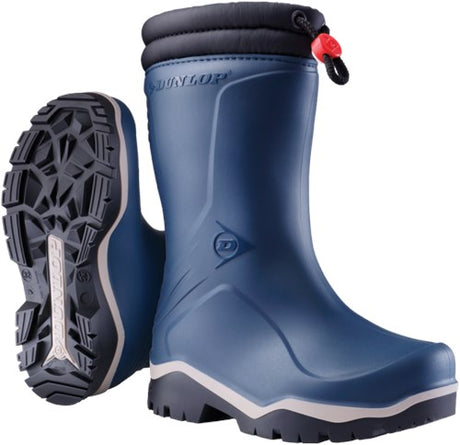 Dunlop k354061 blizzard kinderlaars gevoerd pvc blauw grijs zwart - maat 34 - 00.032.004.34