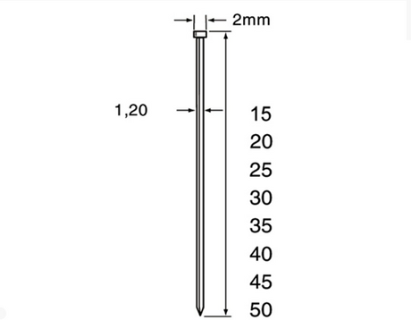 Dutack 1.2mm minibrads | 45mm | 5000 stuks - 5134034
