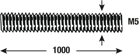 Connex draadstang m5 1m vz - dy250701