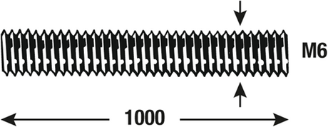 Connex draadstang m6 1m vz - dy250702