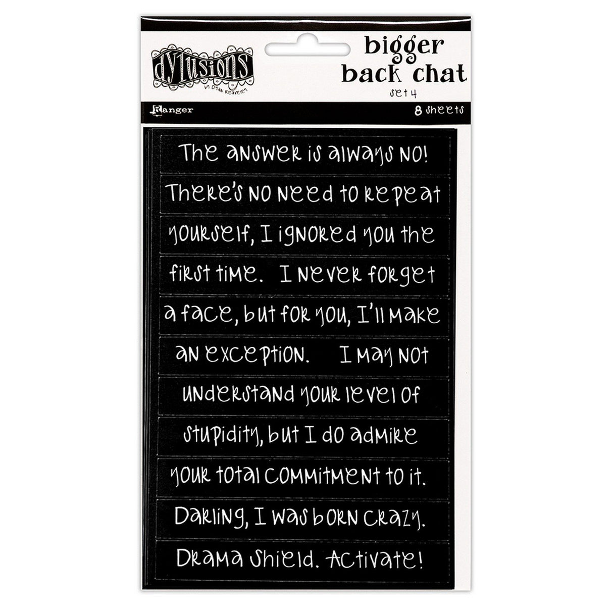 Ranger ink ranger • dylusions bigger back chat 4 black