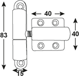 Connex uitneembaar scharnier 83x15 bvz - dyb2006261