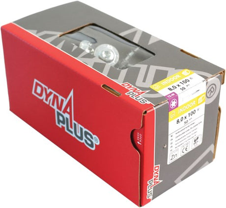 Dynaplus houtbouwschroef verzinkt tellerkop deeldraad +snijpunt torx tx40 8.0x260 100 | 50 stuks - 0286.01.63701