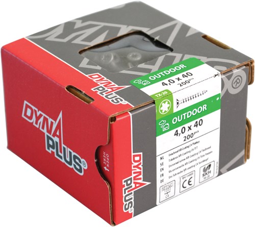 Dynaplus unischroef spaanplaatschroef ar-coating platkop voldraad torx tx25 5.0x40 | 200 stuks - 0281.08.41601