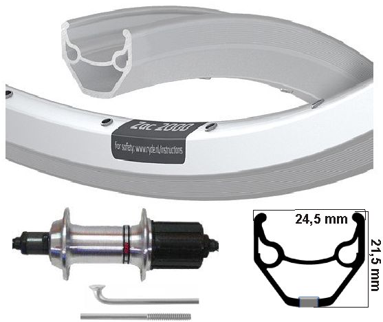 KGs Hinterrad 28 Zoll (622) ZAC2000 Silberkassette 8 9 Geschwindigkeitsausfälle