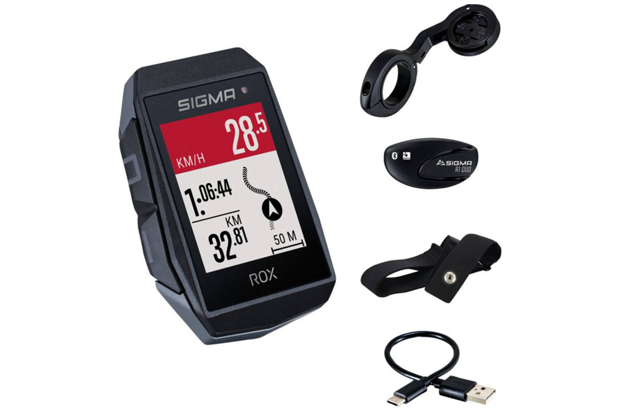 Sigma Rox 11.1 EVO GPS HR sada SW SW SHORT BUTLER+ANT+BLE BORST+USB-C