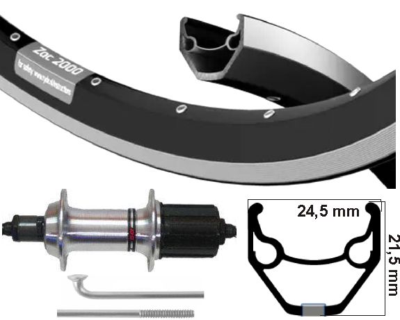 KGs Hinterrad 26 Zoll (559) ZAC2000 SWIL Silber 8-10 Geschwindigkeitsausfälle