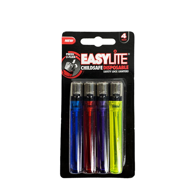 Easylite aansteker transparant mix 4 stuks