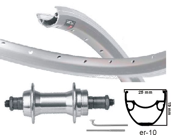 KGS Hinterrad 28 Zoll (622) Rand Silberfreie Ausfälle