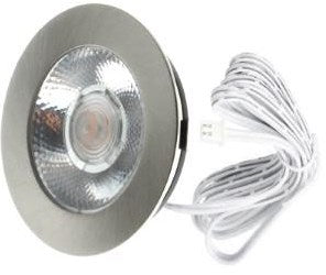 Enzo ecodim led meubelspot 3w 2700k 62mm rond geschuurd staal - led4910