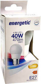 Enzo energetic led kogel e27 4,9-40w 2700k mat - 2710272