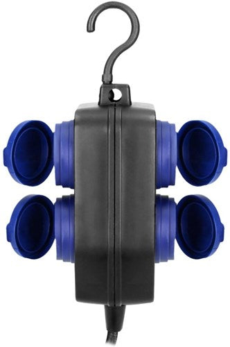 Enzo hangkoppeling zwart ip44 h05 3x1,5qmm 5m 4v met klep | rubber snoer 6871980