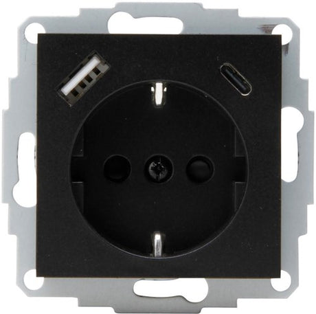 Enzo kopp hk07 antraciet inbouw stopcontact | ra + usb +usb-c - 4623113
