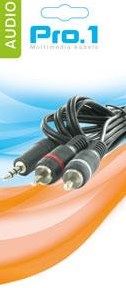 Enzo pro-1 audio 3,5 jack stereo ->2 tulp male 1,5 meter 9201800