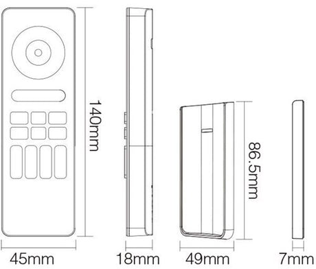 Enzo rgb-cct afstandsbediening | 2.4g | 4-zones | mat zwart design | miboxer mi-light 2.0 | c5 | excl. 2 x aaa batterij - led0229