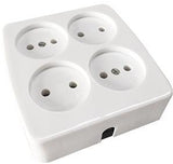 Enzo tafelcontactdoos 4v vierkant wit 6871220