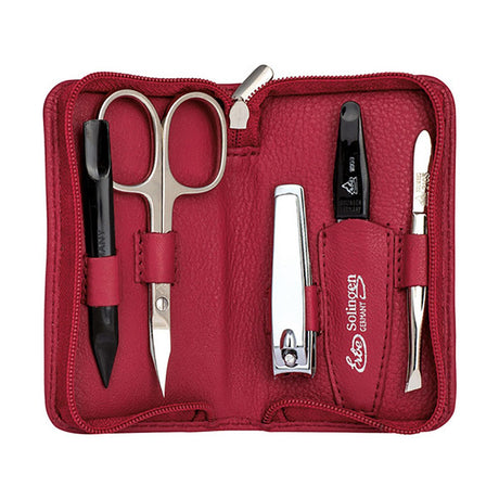 Erbe solingen 5-delige manicure etui rood (erbe9016)