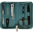 Erbe solingen 5-delige manicure etui met ritssluiting turquoise (erbe9204)