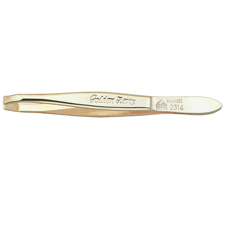 Erbe solingen pincet verguld gebogen 8cm (erbe92314)