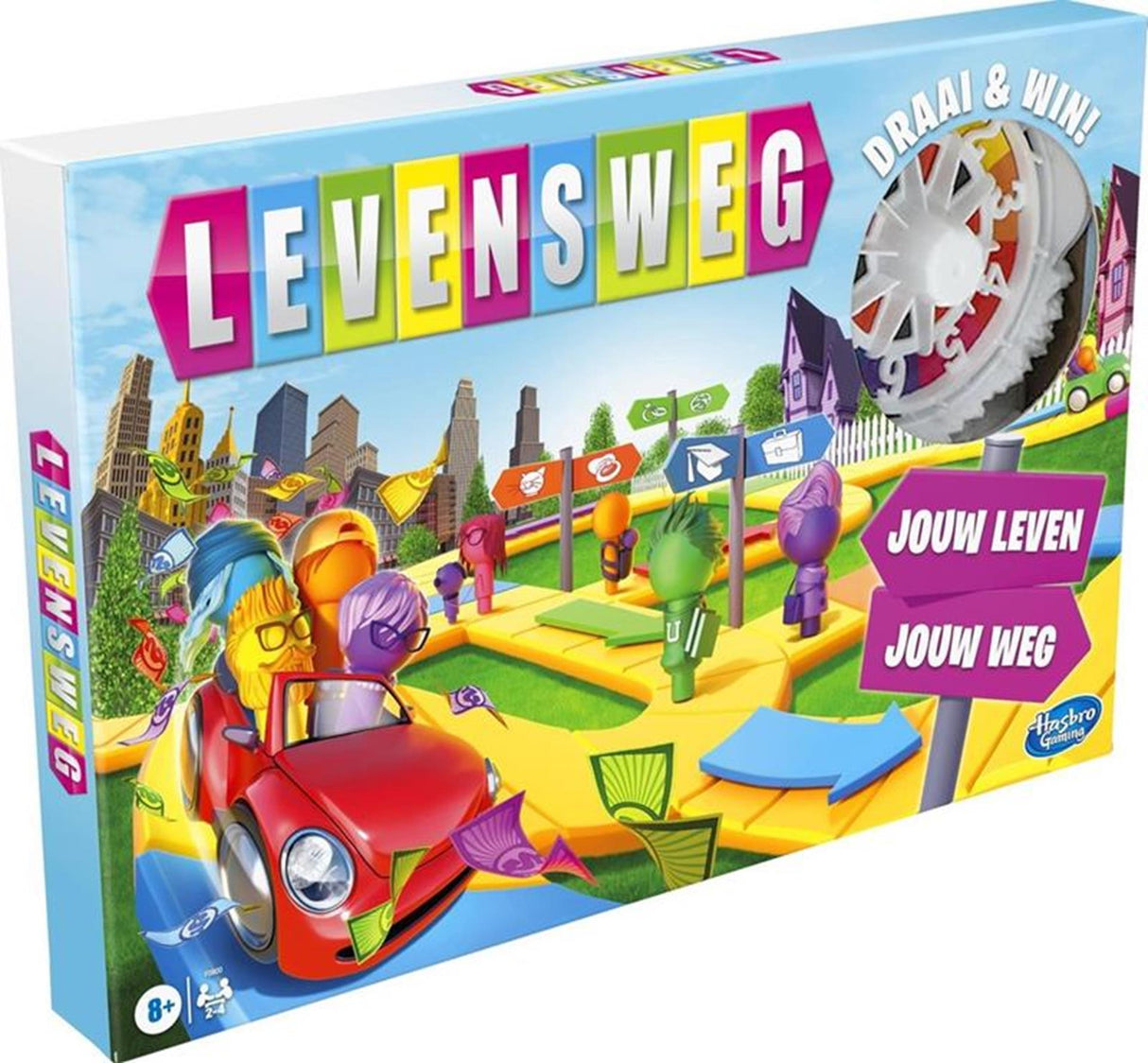 Hasbro levensweg - familiebordspel voor 2 tot 4 spelers - indoorspel voor kinderen vanaf 8 jaar - staafjes in 6 kleuren