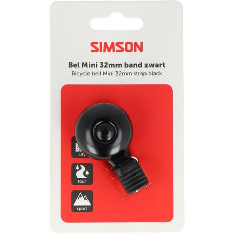 Simson fietsbel mini 32mm flex zwart