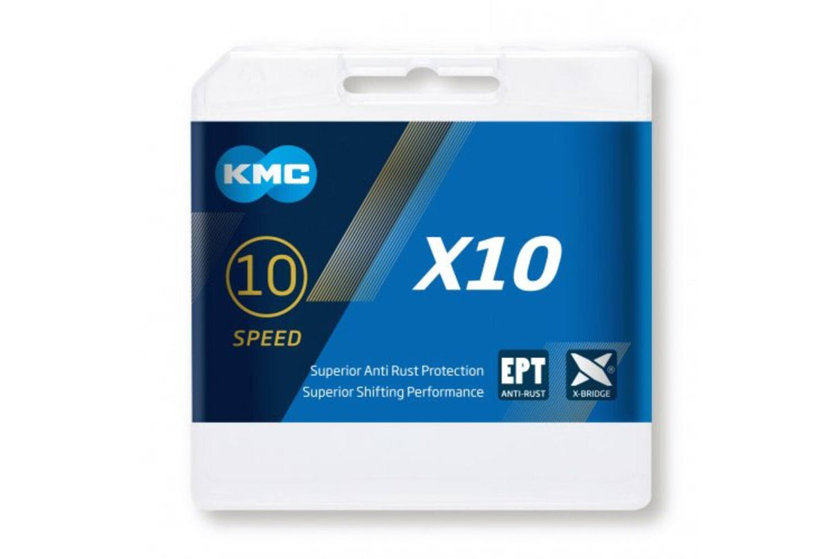 KMC Cykelkedja X10 EPT 114, 10-hastighet, 5,88 mm, silver