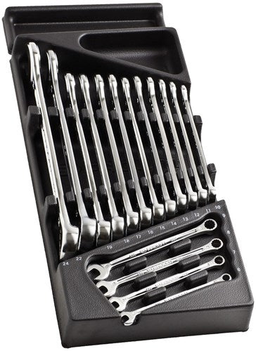 Facom module met 16 ringsteeksleutels met ogv-profiel van 6 tot 22 en 24 mm - mod.440-1