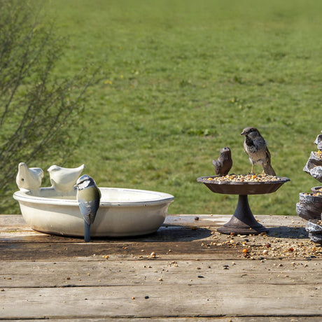 Esschert design keramiek ovaal vogelbad