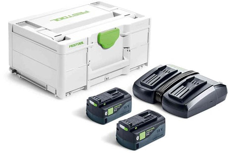 Festool sys 18v 2x5.0 tcl 6 duo | energie-set 18v in systainer (2x 5.0ah accu + tcl 6 duo lader) - 577707