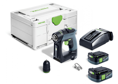 Festool accu-schroefboormachine cxs 12 1,5-plus (2x 2.5ah accu's) - 576864