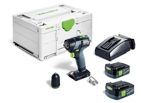 Festool txs 12 2,5-plus | accu-schroefboormachine 12v in koffer (2x 2.5ah accu + lader) - 576873